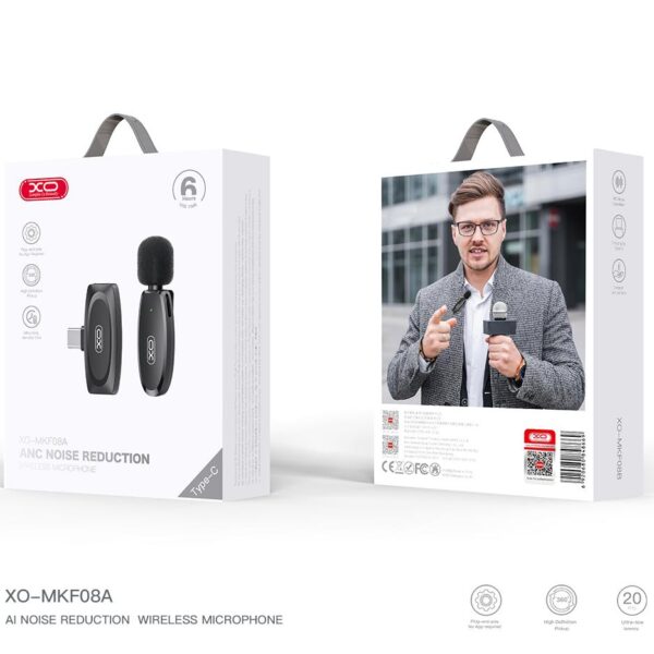 میکروفون یقه ای بی سیم تایپ سی ایکس او مدل XO MKF08A