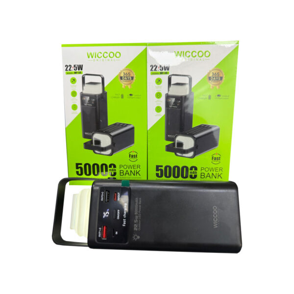 پاوربانک 50000 میلی آمپر ویکو مدل Wiccoo WP-50-رنگ:مشکی