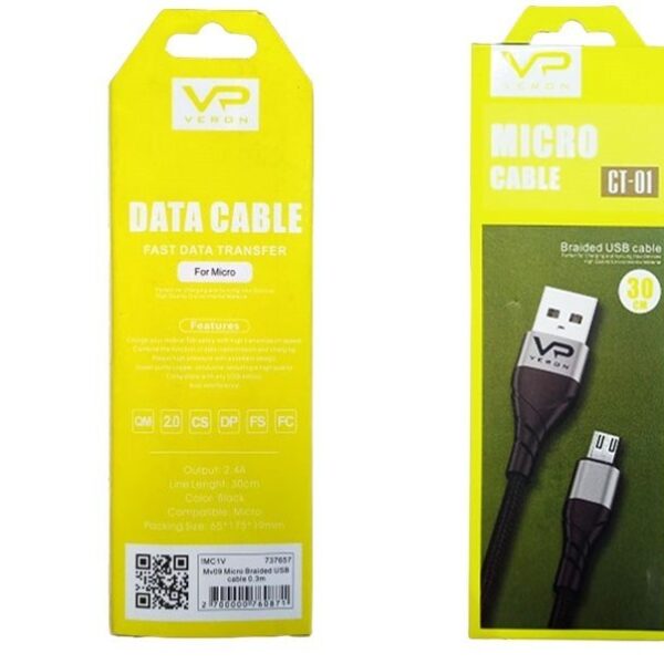 کابل کوتاه پاوربانکی for micro -VERON -مدل CM-01