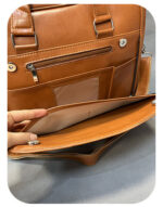 کیف اداری چرمی مردانه-مدل:BS1110-عسلی - Image 3