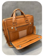 کیف اداری چرمی مردانه-مدل:BS1110-عسلی - Image 2