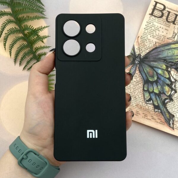 قاب گوشی Redmi Note 13 4G شیائومی سیلیکونی High-Copy محافظ لنز دار مشکی