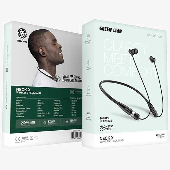 هندزفری گردنی گرین لاین مدل Neck X مشکی