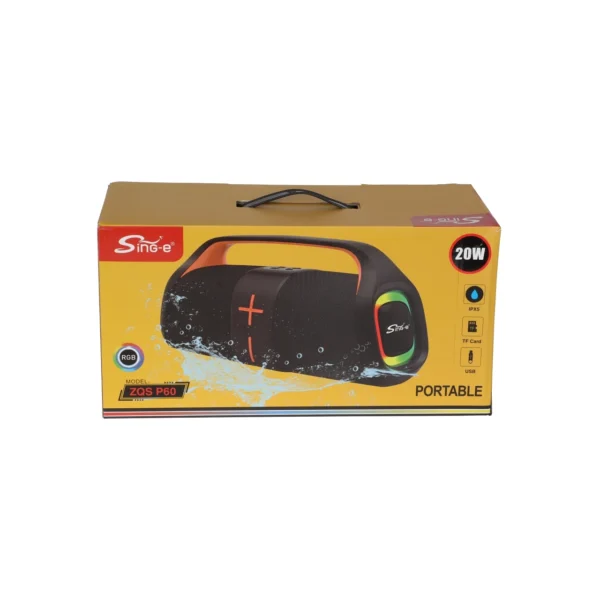 اسپیکر بی سیم Sing-e ضد آب مدل: ZQS P60 - مشکی